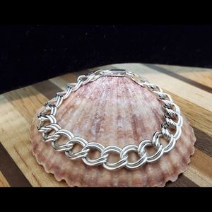 NWOT SS Double Curb Link Bracelet Italy 14.5g